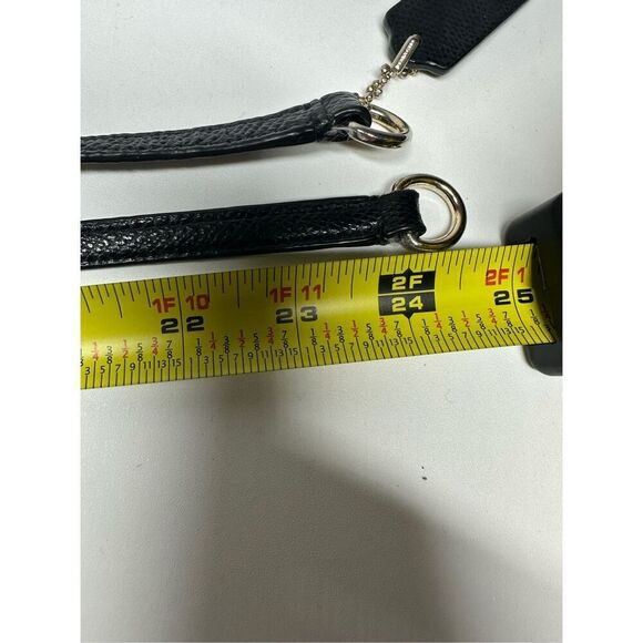 Coach Shoulder Strap With Black Pebbled Leather Key Fob Hanging Bag Tag - Picture 8 of 10